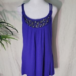 Blue/Purple Embellished Women's Tunic